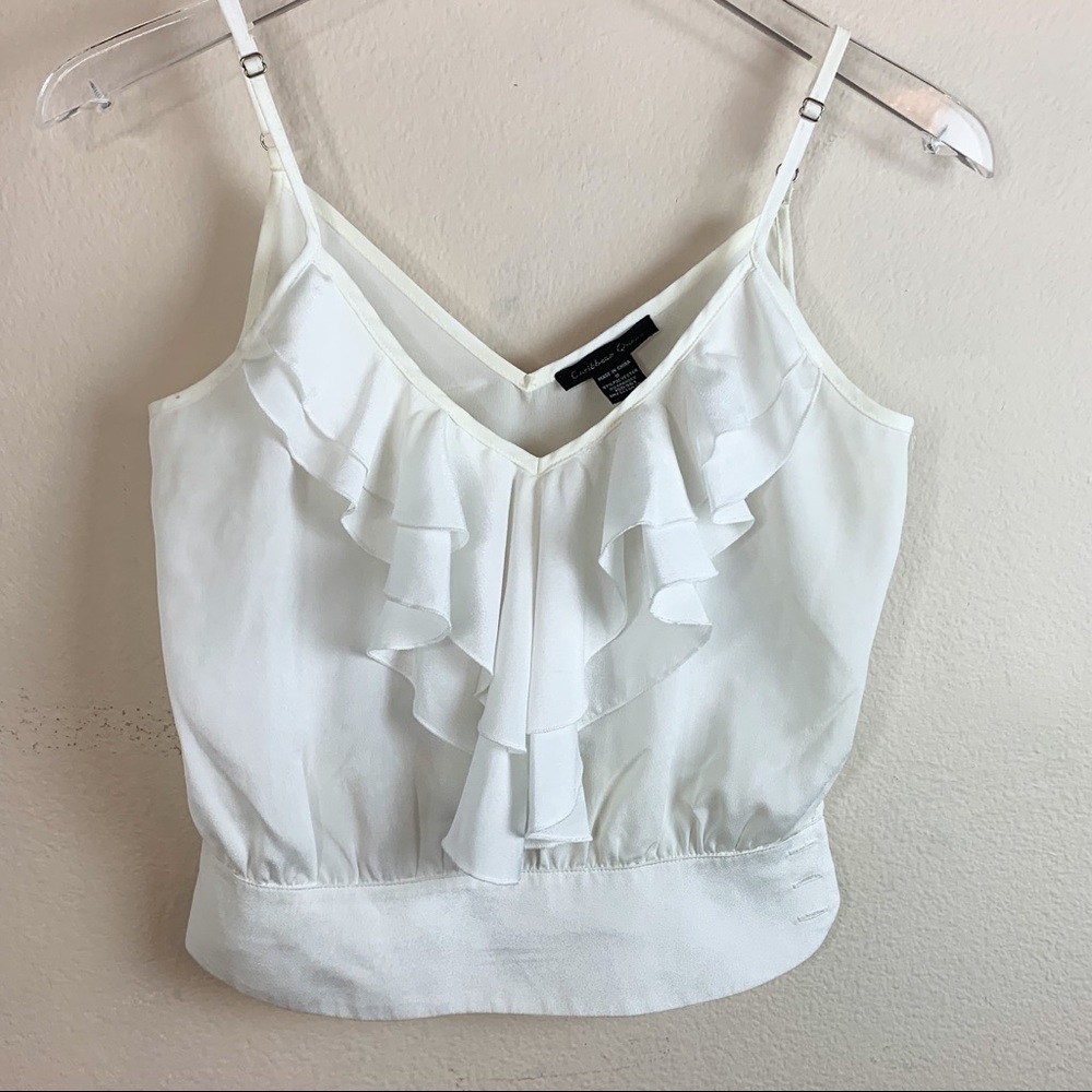 Caribbean Queen Blouse Crop Ruffle Top